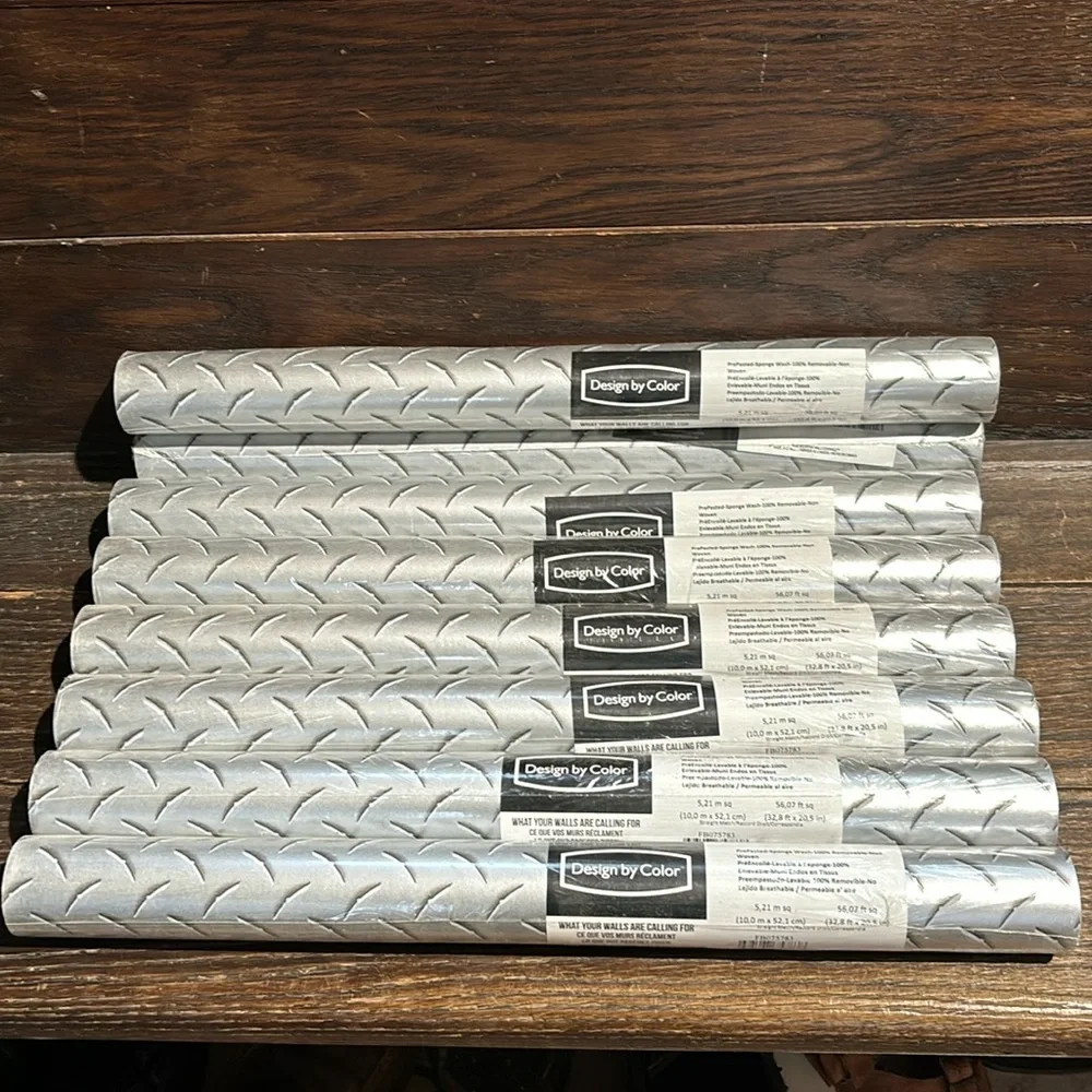 Bundle new Diamond Plate Wallpaper 8 rolls Great for a man cave or boy’s room
